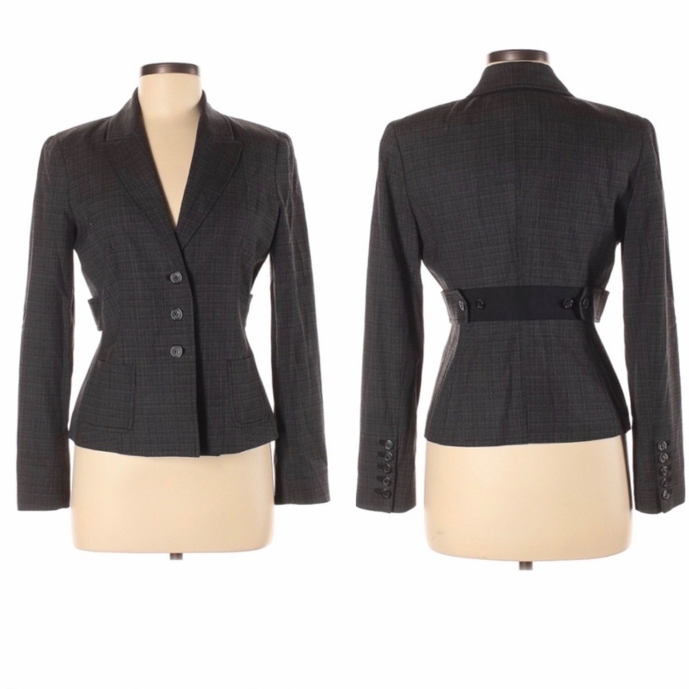 Closet Closing 🚧 ELIE TAHARI Gray Plaid Blazer Jacket Sz 8